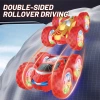 Remote control rolling stunt double-sided car dump car high-speed rotation Double-sided light durable boy toy window box packaging with remote control USB charging cable 3.7V lithium battery details Picture
